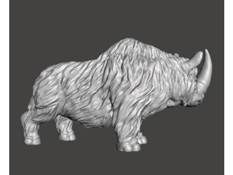 MODELLO DI FIGURA DELL'ERA GLACIALE DEL RINOCERONTE LANOSO RPG PREISTORICO DELLA FAUNA SELVATICA Modello di stampa 3D