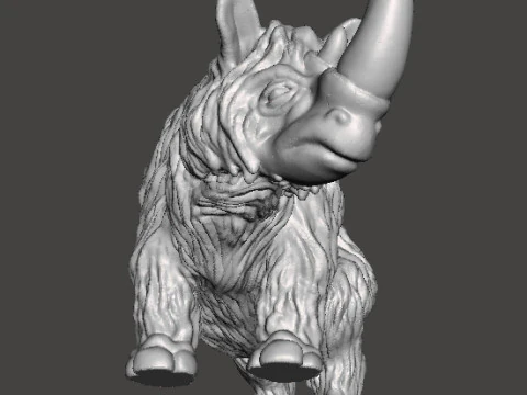 MODELLO DI FIGURA DELL'ERA GLACIALE DEL RINOCERONTE LANOSO RPG PREISTORICO DELLA FAUNA SELVATICA Modello di stampa 3D