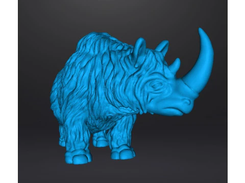 MODELLO DI FIGURA DELL'ERA GLACIALE DEL RINOCERONTE LANOSO RPG PREISTORICO DELLA FAUNA SELVATICA Modello di stampa 3D