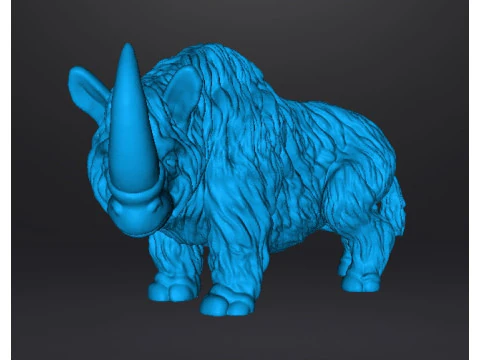 MODELLO DI FIGURA DELL'ERA GLACIALE DEL RINOCERONTE LANOSO RPG PREISTORICO DELLA FAUNA SELVATICA Modello di stampa 3D