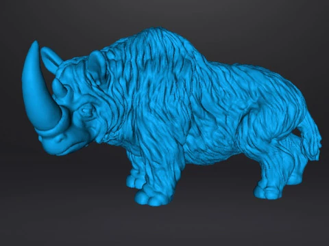 MODELLO DI FIGURA DELL'ERA GLACIALE DEL RINOCERONTE LANOSO RPG PREISTORICO DELLA FAUNA SELVATICA Modello di stampa 3D