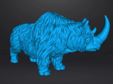 MODELLO DI FIGURA DELL'ERA GLACIALE DEL RINOCERONTE LANOSO RPG PREISTORICO DELLA FAUNA SELVATICA Modello di stampa 3D