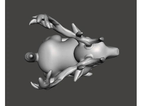 LYING STAG REALISTIC FIGURE MODEL ANIMAL CREATURE WILDLIFE 3D Print Model