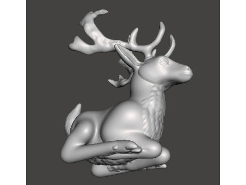 LYING STAG REALISTIC FIGURE MODEL ANIMAL CREATURE WILDLIFE 3D Print Model