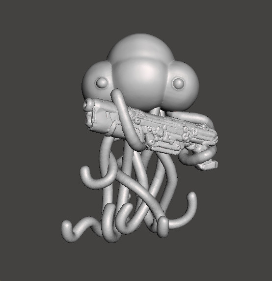 METAL SLUG MARTIAN WITH LASER RIFLE MINIATURE MODEL FOR SCIFI GAMES RPG 3D Print Model .c4d .max .obj .3ds .fbx .stl .blend