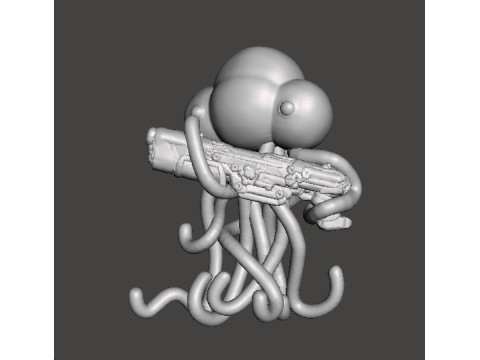 METAL SLUG MARTIAN WITH LASER RIFLE MINIATURE MODEL FOR SCIFI GAMES RPG 3D Print Model
