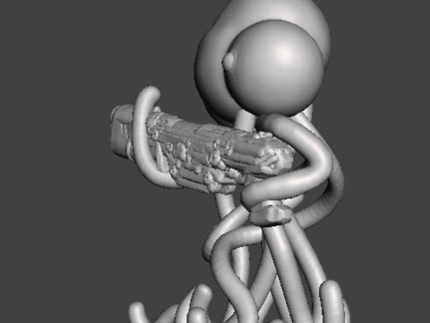METAL SLUG MARTIAN WITH LASER RIFLE MINIATURE MODEL FOR SCIFI GAMES RPG 3D Print Model