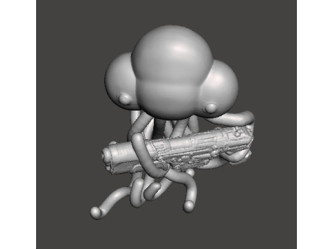 METAL SLUG MARTIAN WITH LASER RIFLE MINIATURE MODEL FOR SCIFI GAMES RPG 3D Print Model
