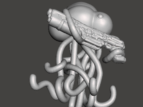 METAL SLUG MARTIAN WITH LASER RIFLE MINIATURE MODEL FOR SCIFI GAMES RPG 3D Print Model