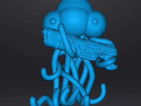 METAL SLUG MARTIAN WITH LASER RIFLE MINIATURE MODEL FOR SCIFI GAMES RPG 3D Print Model