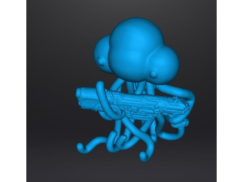 METAL SLUG MARTIAN WITH LASER RIFLE MINIATURE MODEL FOR SCIFI GAMES RPG 3D Print Model