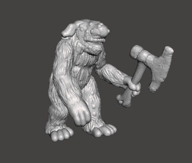 BERSERK TROLL WITH BONE AXE MINIATURE MODEL FIGURE FOR FANTASY GAMES RPG DND Modello di stampa 3D .c4d .max .obj .3ds .fbx .stl .blend