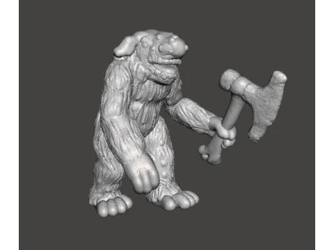 狂战士巨魔带骨斧微型模型人物适用于奇幻游戏角色扮演游戏 DND 3D 打印模型