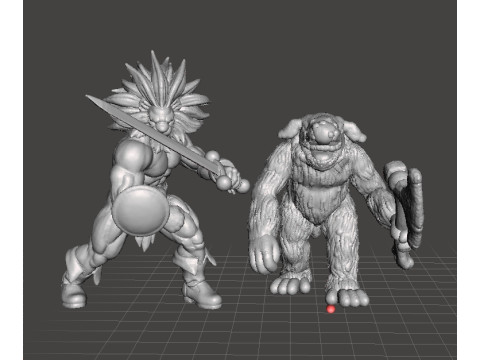 BERSERK TROLL WITH BONE AXE MINIATURE MODEL FIGURE FOR FANTASY GAMES RPG DND Modello di stampa 3D