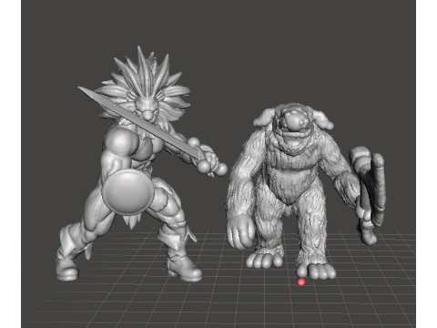 BERSERK TROLL WITH BONE AXE MINIATURE MODEL FIGURE FOR FANTASY GAMES RPG DND 3D Print Model