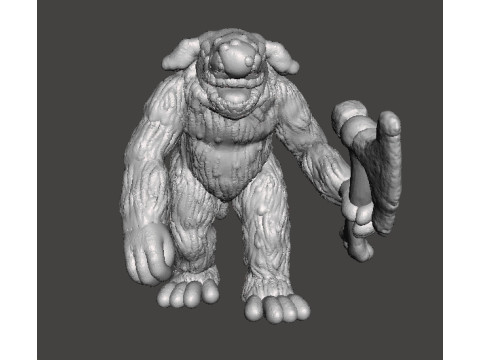 BERSERK TROLL WITH BONE AXE MINIATURE MODEL FIGURE FOR FANTASY GAMES RPG DND Modello di stampa 3D