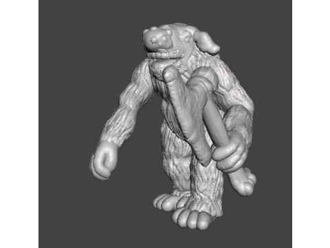 BERSERK TROLL WITH BONE AXE MINIATURE MODEL FIGURE FOR FANTASY GAMES RPG DND Modello di stampa 3D