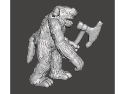 BERSERK TROLL WITH BONE AXE MINIATURE MODEL FIGURE FOR FANTASY GAMES RPG DND Modello di stampa 3D