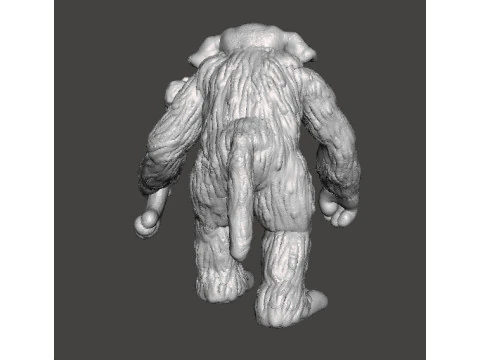 BERSERK TROLL WITH BONE AXE MINIATURE MODEL FIGURE FOR FANTASY GAMES RPG DND 3D Print Model