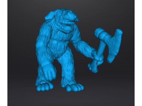 BERSERK TROLL WITH BONE AXE MINIATURE MODEL FIGURE FOR FANTASY GAMES RPG DND Modello di stampa 3D