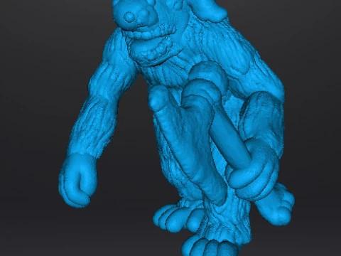 BERSERK TROLL WITH BONE AXE MINIATURE MODEL FIGURE FOR FANTASY GAMES RPG DND 3D Print Model