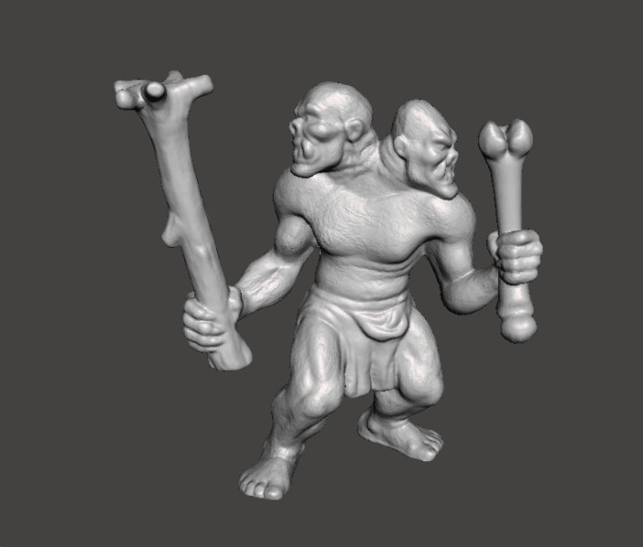 ETTIN MINIATURE MODEL FIGURE FOR FANTASY GAMES RPG DND 3D 打印模型 .c4d .max .obj .3ds .fbx .stl .blend