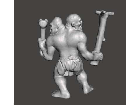 ETTIN MINIATURE MODEL FIGURE FOR FANTASY GAMES RPG DND 3D Print Model