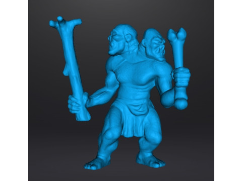 ETTIN MINIATURE MODEL FIGURE FOR FANTASY GAMES RPG DND 3D Print Model