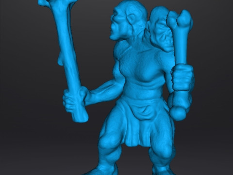 ETTIN MINIATURE MODEL FIGURE FOR FANTASY GAMES RPG DND 3D Print Model