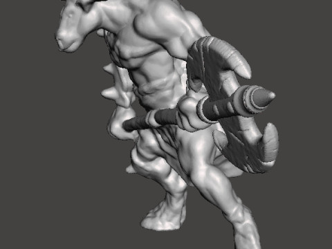 MINOTAUR WITH GREATAXE MINIATURE MODEL FIGURE FOR FANTASY GAMES RPG DND 3D प्रिंट मॉडल