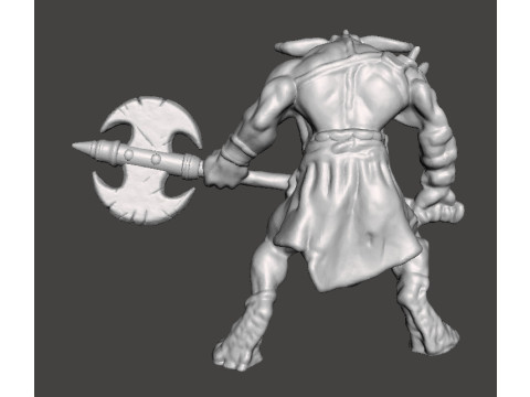 MINOTAUR WITH GREATAXE MINIATURE MODEL FIGURE FOR FANTASY GAMES RPG DND 3D प्रिंट मॉडल
