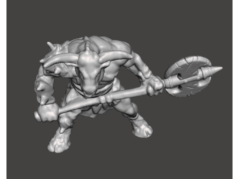 MINOTAUR WITH GREATAXE MINIATURE MODEL FIGURE FOR FANTASY GAMES RPG DND 3D प्रिंट मॉडल