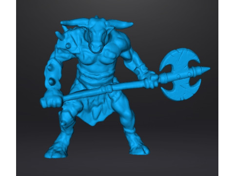 MINOTAUR WITH GREATAXE MINIATURE MODEL FIGURE FOR FANTASY GAMES RPG DND 3D प्रिंट मॉडल