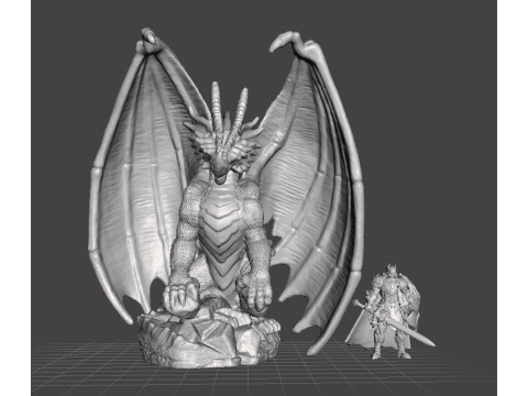 ADULT ELDER DRAGON MINIATURE MODEL FIGURE FOR FANTASY GAMES RPG DND 3D printmodel