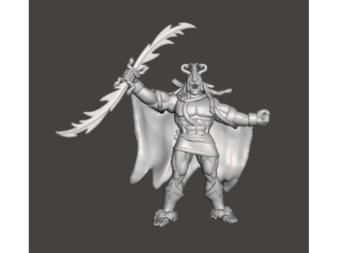 MUMMRA WITH SWORD MINIATURE MODEL FIGURE FOR FANTASY GAMES RPG DND 3D Print Model