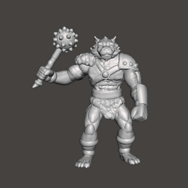 JACKALMAN W MORNINGSTAR MINIATURE MODEL FIGURE FOR FANTASY GAMES RPG DND 3Dプリントモデル .c4d .max .obj .3ds .fbx .stl .blend