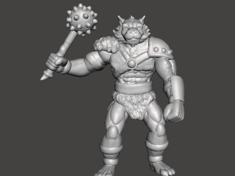 JACKALMAN W MORNINGSTAR MINIATURE MODEL FIGURE FOR FANTASY GAMES RPG DND 3D Print Model