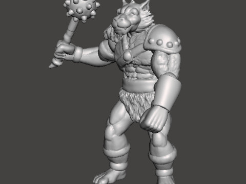 JACKALMAN W MORNINGSTAR MINIATURE MODEL FIGURE FOR FANTASY GAMES RPG DND 3Dプリントモデル
