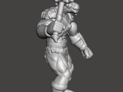 JACKALMAN W MORNINGSTAR MINIATURE MODEL FIGURE FOR FANTASY GAMES RPG DND 3Dプリントモデル