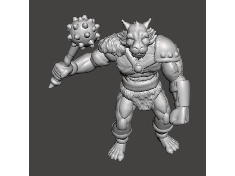 JACKALMAN W MORNINGSTAR MINIATURE MODEL FIGURE FOR FANTASY GAMES RPG DND 3Dプリントモデル