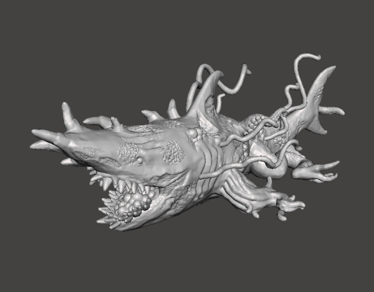 SHARK CARRION MINIATURE MODEL FOR HORROR OR FANTASY GAMES RPG DND 3D 프린트 모델 .c4d .max .obj .3ds .fbx .stl .blend