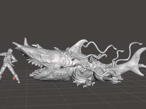 SHARK CARRION MINIATURE MODEL FOR HORROR OR FANTASY GAMES RPG DND 3D 프린트 모델