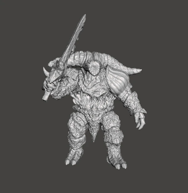 SMELTER DEMON MINIATURE MODEL FOR FANTASY GAMES RPG DND 3D Print Model .c4d .max .obj .3ds .fbx .stl .blend 