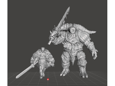SMELTER DEMON MINIATURE MODEL FOR FANTASY GAMES RPG DND 3D Принт Модель