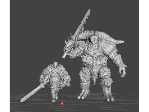 SMELTER DEMON MINIATURE MODEL FOR FANTASY GAMES RPG DND 3D Print Model