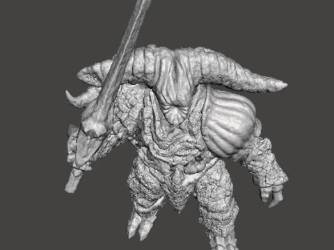 SMELTER DEMON MINIATURE MODEL FOR FANTASY GAMES RPG DND 3D Print Model