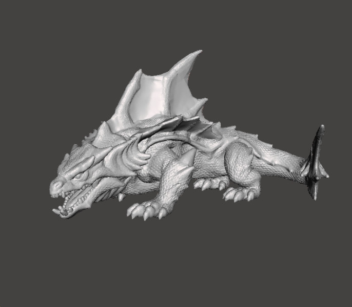 DRAGON SHARK MINIATURE MODEL FIGURE FOR FANTASY GAMES RPG DND 3D 打印模型 .c4d .max .obj .3ds .fbx .stl .blend