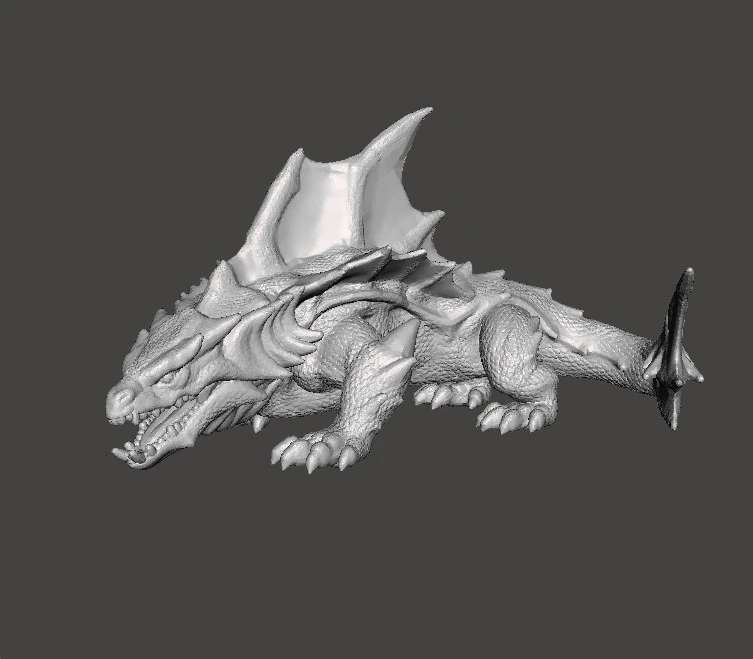 DRAGON SHARK MINIATURE MODEL FIGURE FOR FANTASY GAMES RPG DND 3D Print Model .c4d .max .obj .3ds .fbx .stl .blend 