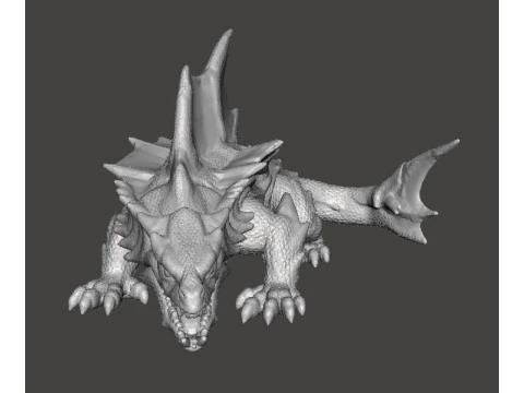 DRAGON SHARK MINIATURE MODEL FIGURE FOR FANTASY GAMES RPG DND 3D Print Model