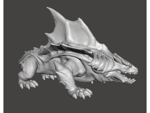 DRAGON SHARK MINIATURE MODEL FIGURE FOR FANTASY GAMES RPG DND 3D Print Model